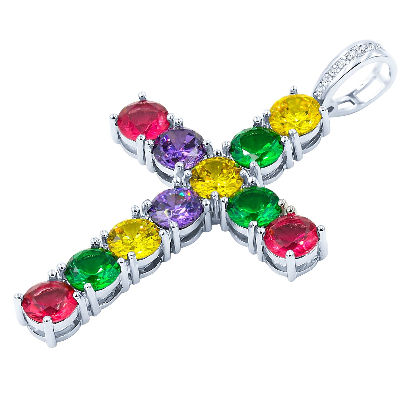 Rainbow Brass Pendant with CZ Stone | 9126769