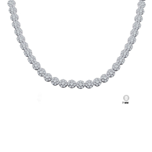 CZ-Flower Chain-in-Silver-Color-961441