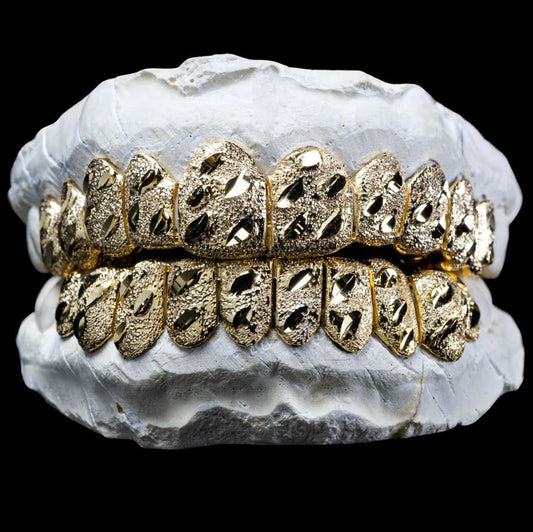 SOLID GOLD NUGGET CUT GRILLZ [CUSTOM-FIT]