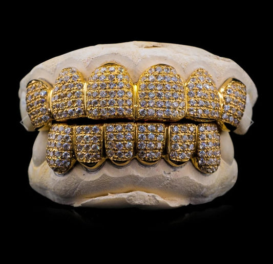 FULLY BUSTDOWN ICED GRILLZ (STRAIGHT SETTING) [CUSTOM-FIT]